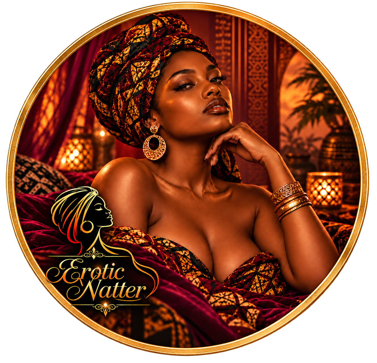 Erotic Natter brand artwork featuring African-inspired styling
